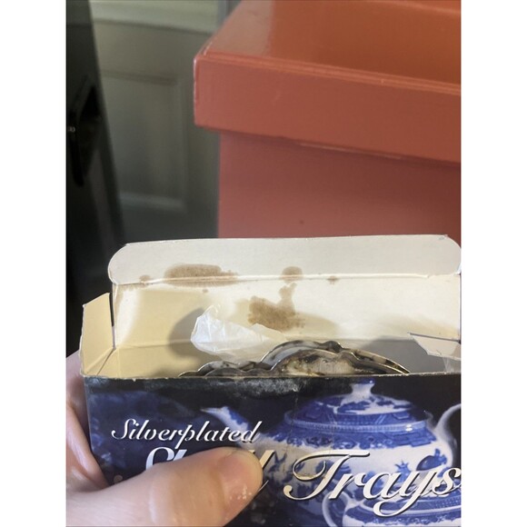 Set Of 2 Silver Plated Shell Trays Old Hampshire Silversmiths with Box - Picture 7 of 9